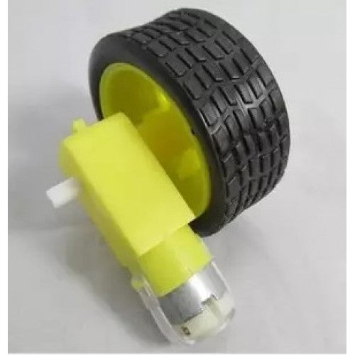 DC motor with car wheel